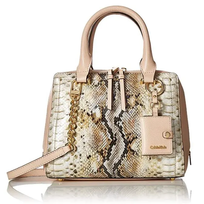 Calvin Boxy Kley Small Satchel Natural - Exterior: natural pinl