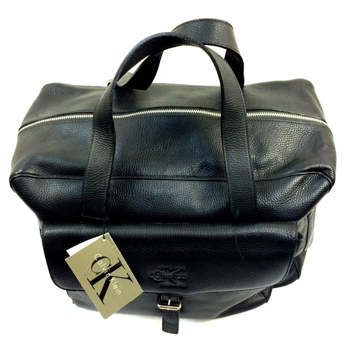 CK Calvin Klein Carry on Leather Bag 16 X 14 X 8 Inches Satchel K31514