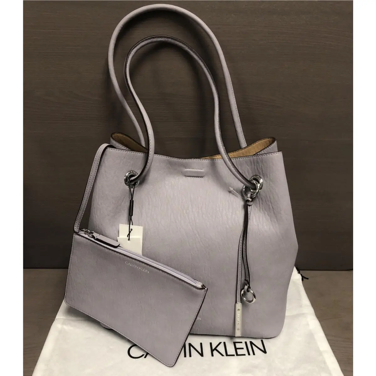 Calvin Klein Gabrianna Bubble Lamb North/south Key Item Tote Lilac