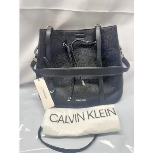 Calvin Klein Harmony Faux-leather Bucket Shoulder Bag-black