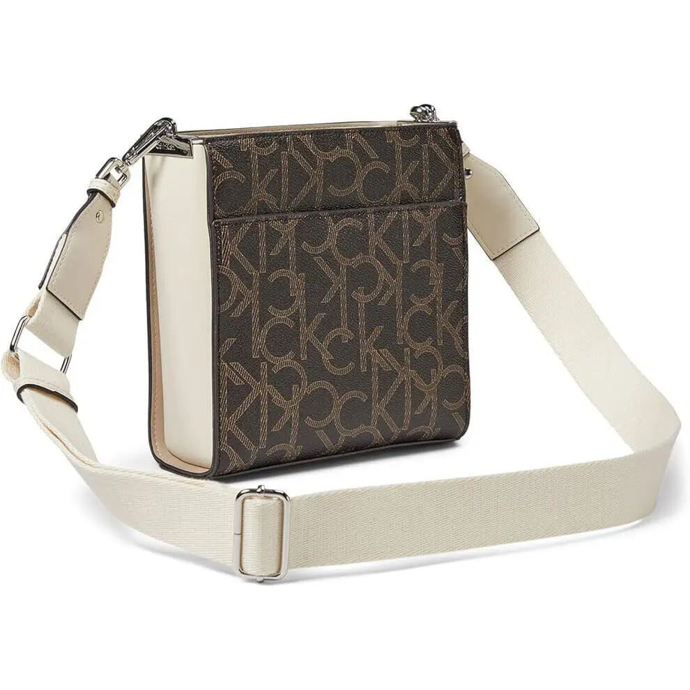 Calvin Klein Women`s Maddi Crossbody Bag Brown / Khaki / White H3AE7UF3