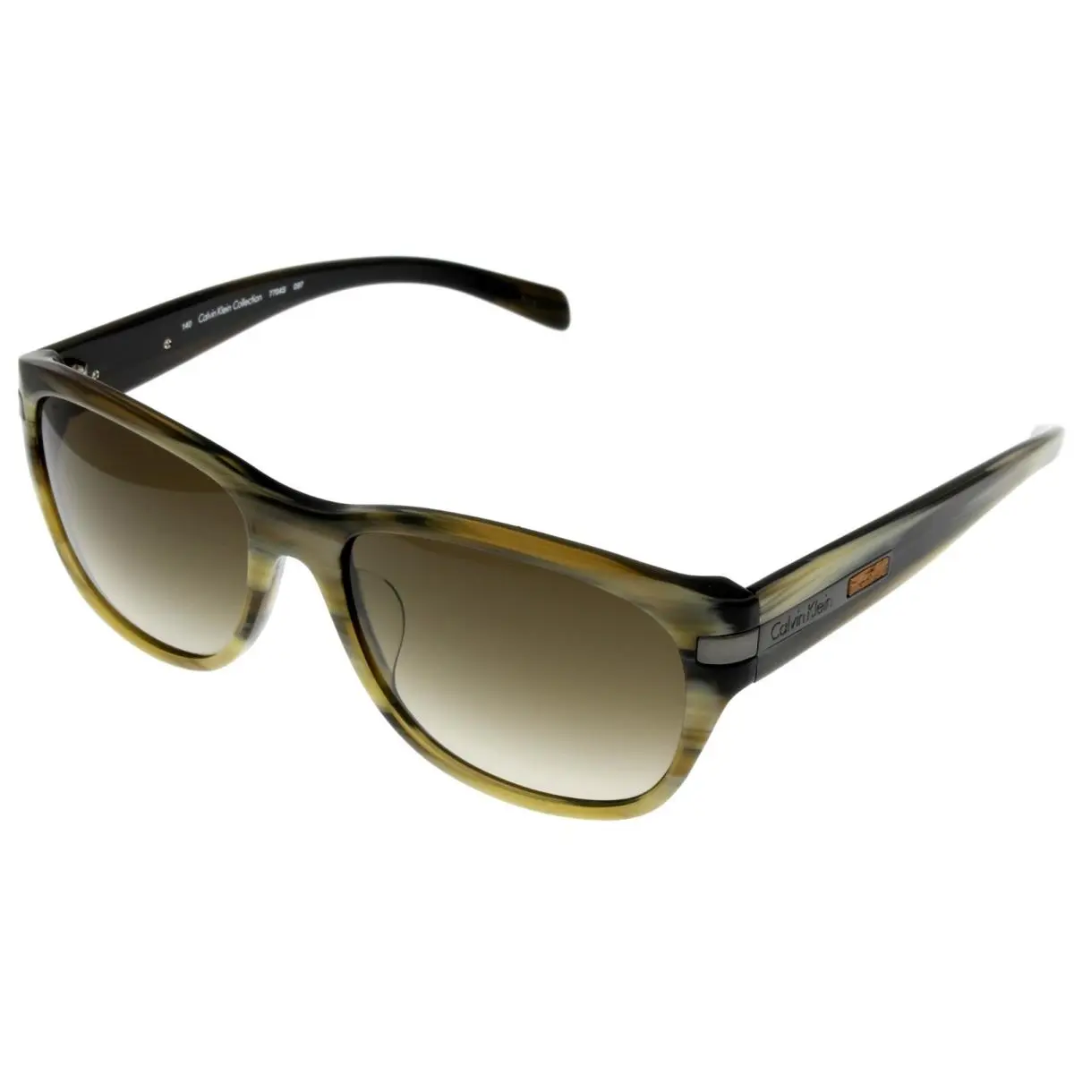 Calvin Klein Sunglasses Unisex Rectangular Deep Horn Light Havana CK7704S 097