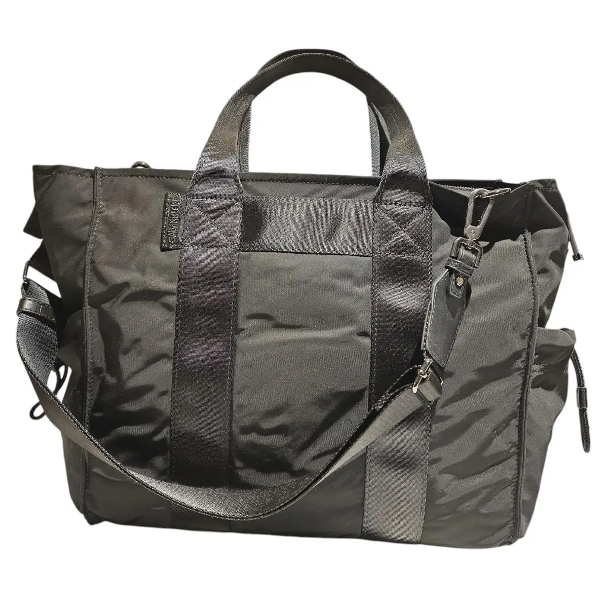 Calvin Klein Black Medium Top Zip Travel Nursery Tote Bag