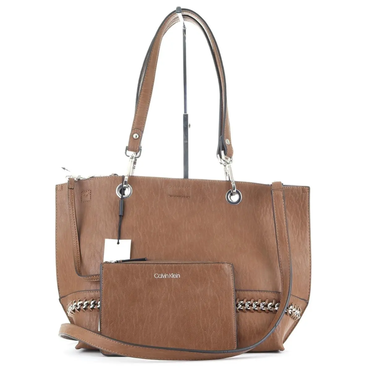 Calvin Klein Sonoma Reversible Novelty Tote/shoulder Bag with Pouch Brown