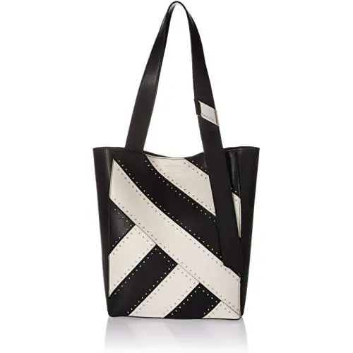 Calvin Klein Karsyn Nappa Leather Stud Belted North/south Tote - Exterior: Multicolor