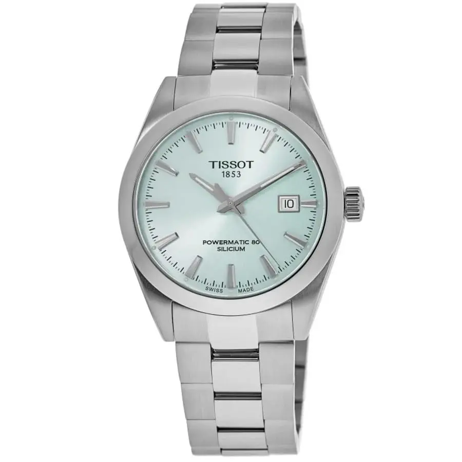 Tissot Gentleman Powermatic 80 Light Blue Men`s Watch T127.407.11.351.00 - Face: Blue, Dial: Blue, Band: Silver