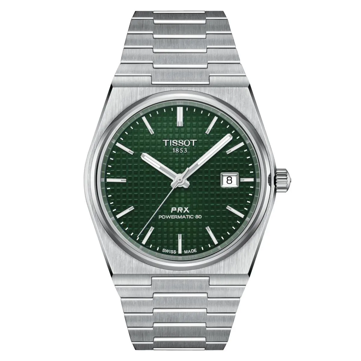 Tissot Prx Powermatic 80 40mm Green Dial Men`s Watch T137.407.11.091.00 - Dial: Green, Band: Silver, Bezel: Silver