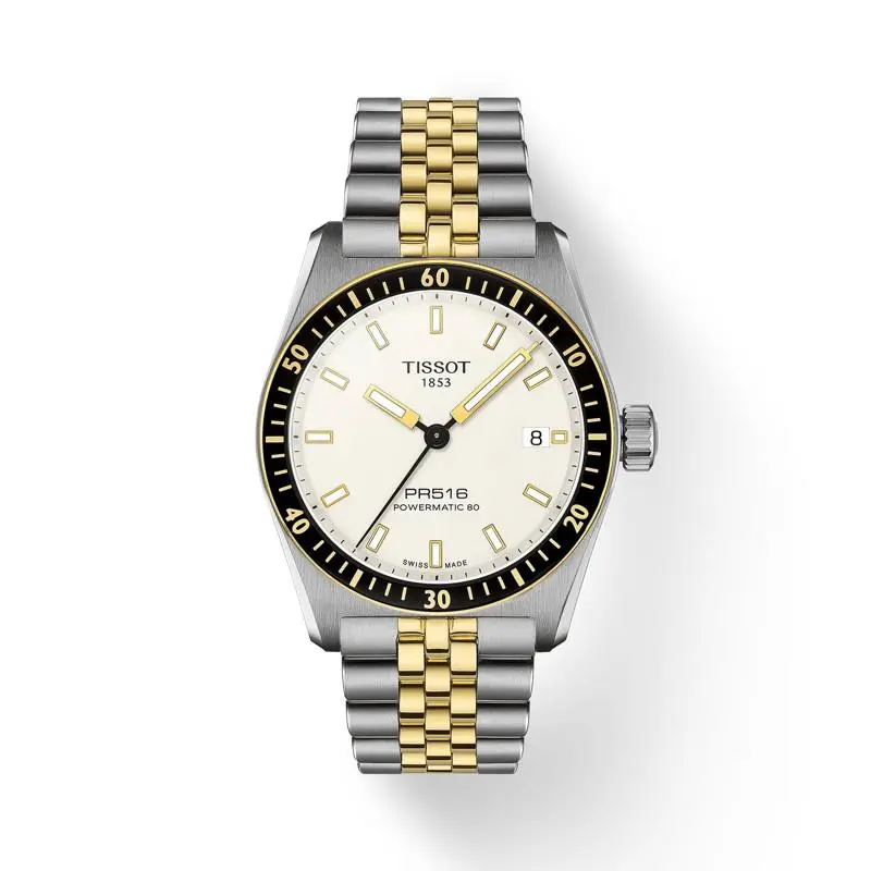 Tissot PR516 Powermatic 80 White Dial 38mm Two Toned Watch T1494072201100