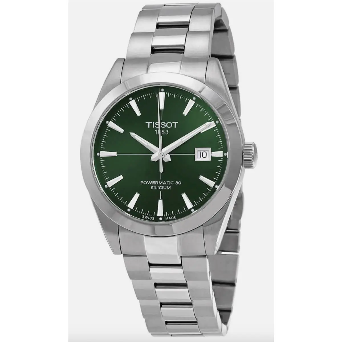Tissot T127.407.11.091.01 Powermatic 80 Silicium Automatic Green Men`s Watch