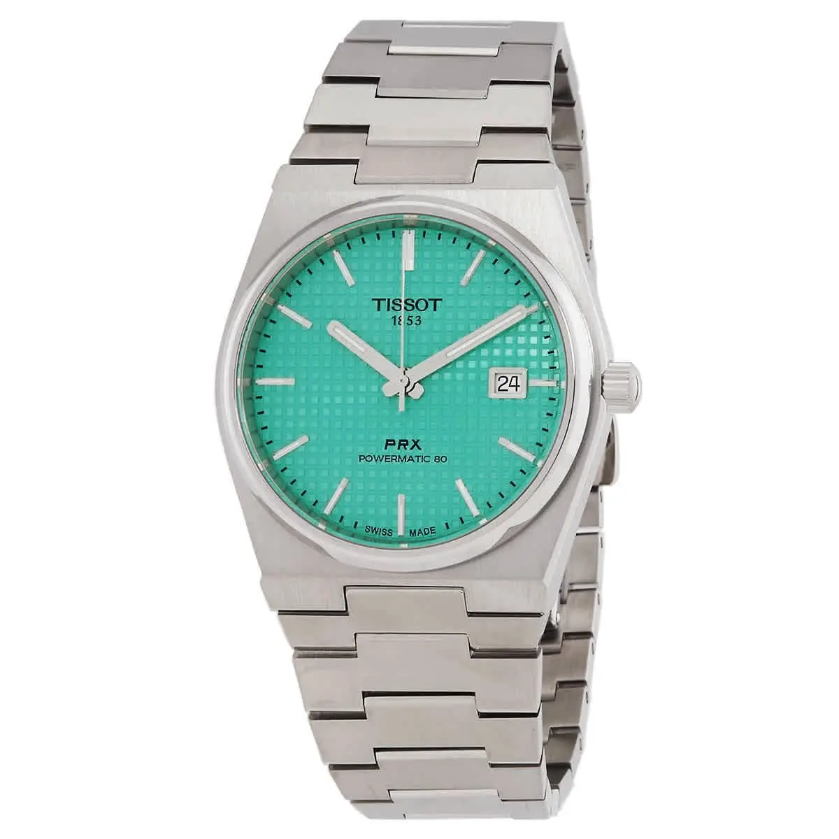 Tissot T-classic Automatic Green Dial Men`s Watch T1374071109101 - Dial: Green, Band: Silver-tone, Bezel: Silver-tone