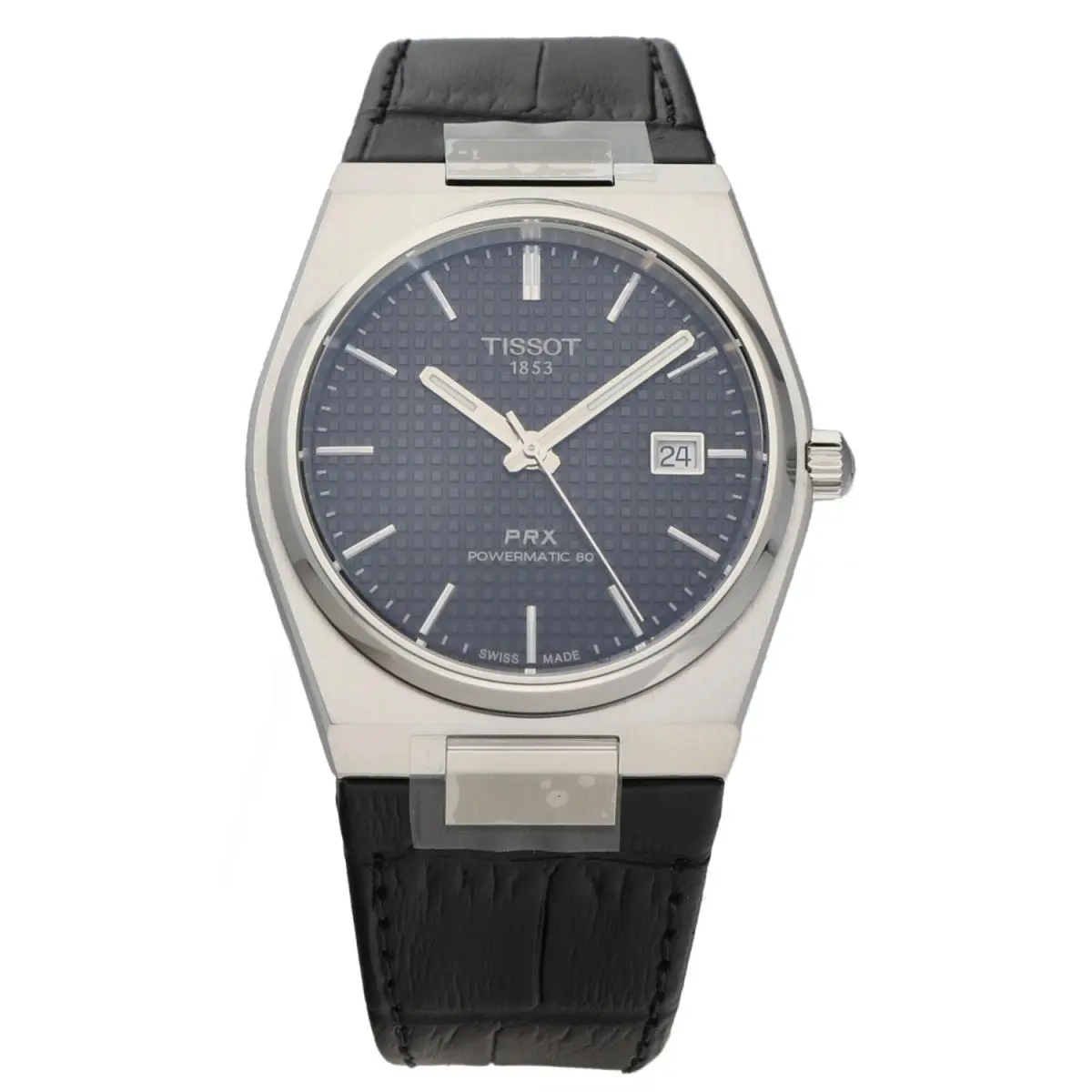 Tissot Prx T137.407.16.051.00 Powermatic 80 Black Dial 40mm Leather Men`s Watch
