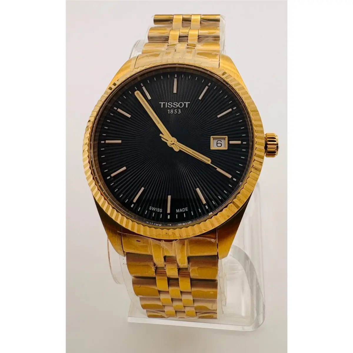 Tissot Ballade T156.410.33.051.00 Black Dial Gold Pvd 40mm Men`s Quartz Watch - Dial: Black, Band: Gold