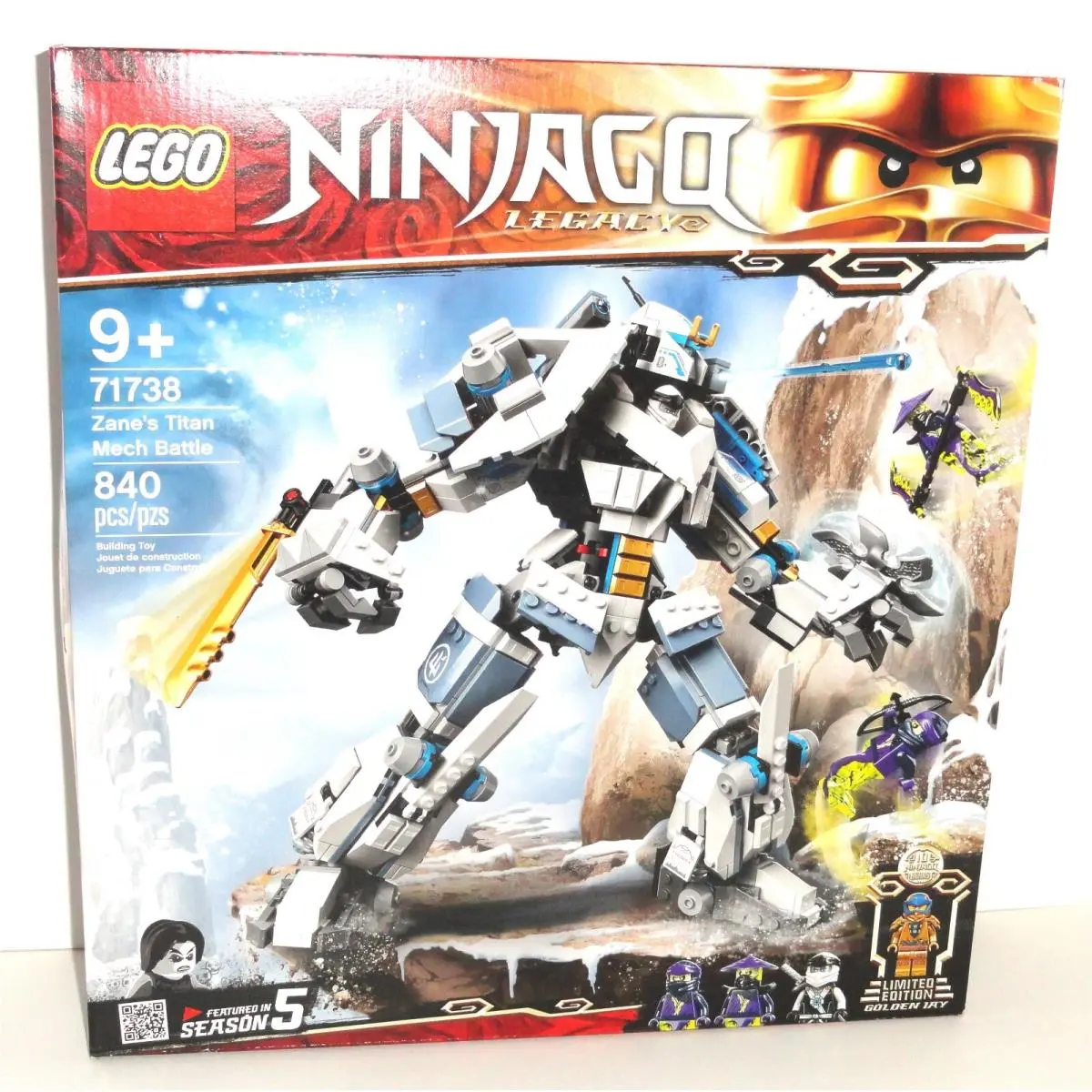 Lego Ninjago Legacy Zane`s Titan Mech Battle 840-Pieces Lego Set 71738