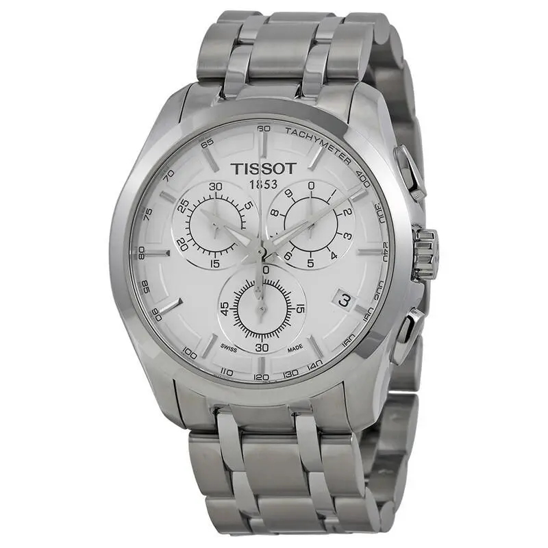 Tissot Couturier Silver Dial Stainless Steel Men`s Watch T035.617.11.031.00 - Dial: White, Band: Silver, Bezel: Silver