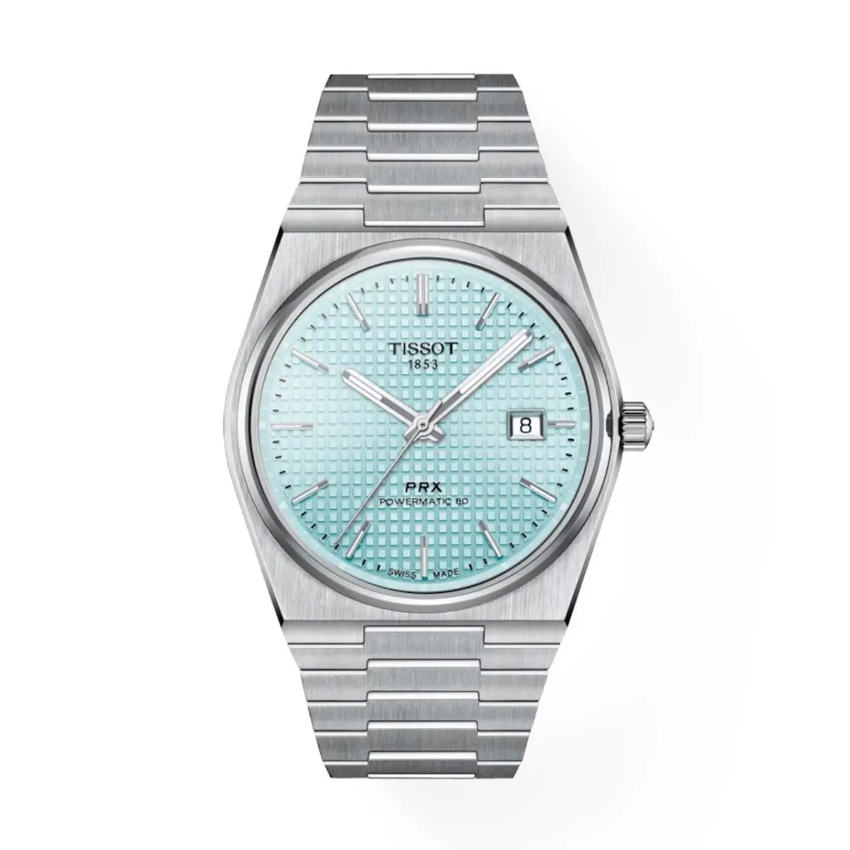 Tissot Prx Powermatic 80 Ice Blue Dial 40 mm T1374071135100 - Dial: Blue, Band: Silver, Bezel: Silver