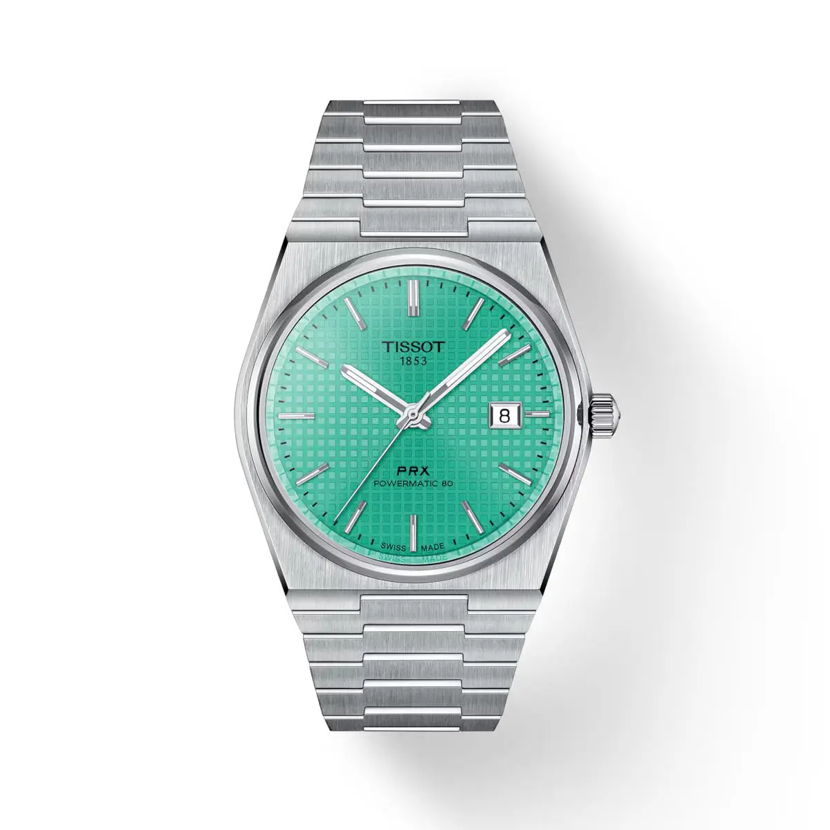 Tissot Prx Powermatic 80 Light Green Dial Men`s Watch T137.407.11.091.01 - Dial: Green, Band: Silver, Bezel: Silver