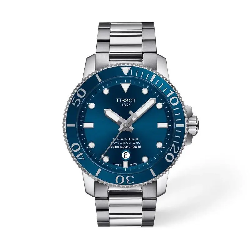 Tissot Seastar 1000 43mm Blue Dial Stainless Steel Watch T1204071104103