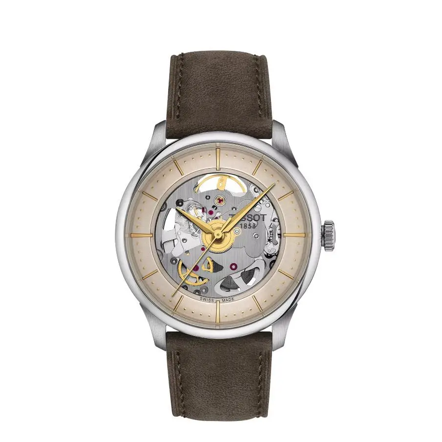 Tissot Chemin Des Tourelles Skeleton Transparent Dial Men`s Watch T1398361626100