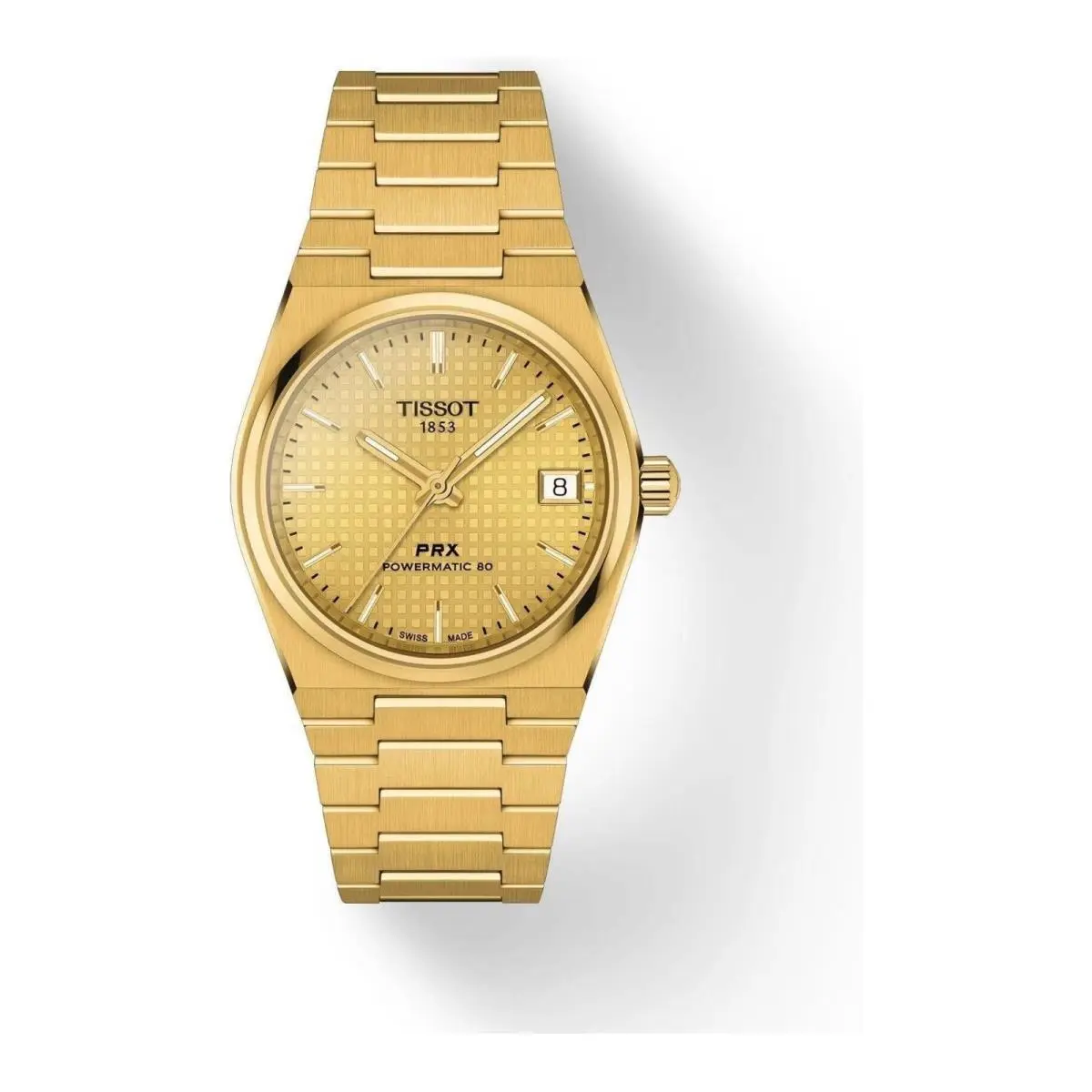 Tissot Prx Powermatic 80 35mm Gold-tone Steel Watch T137.207.33.021.00 - Dial: Gold, Band: Gold, Bezel: Gold