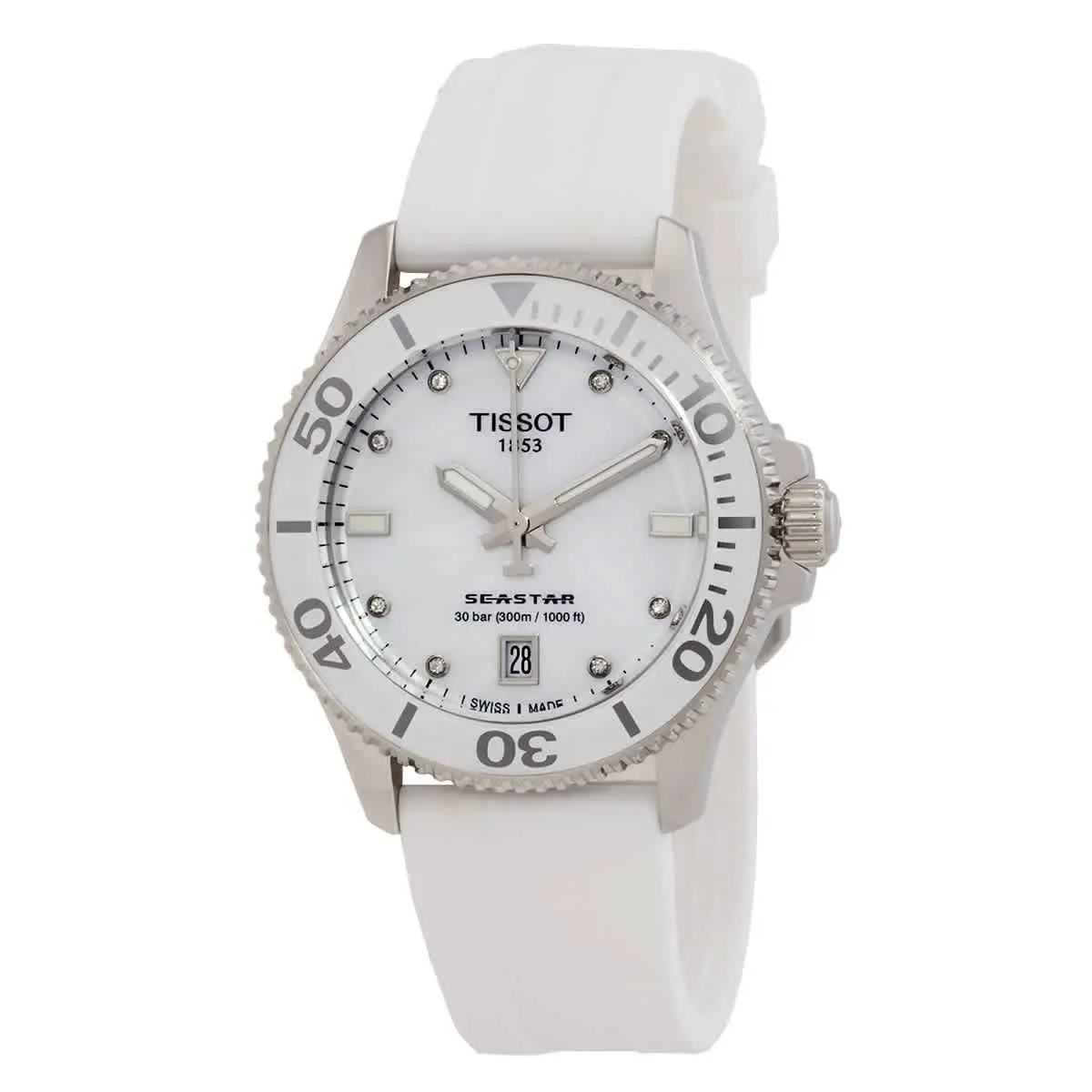 Tissot Seastar Quartz Diamond White Mop Dial Unisex Watch T120.210.17.116.00