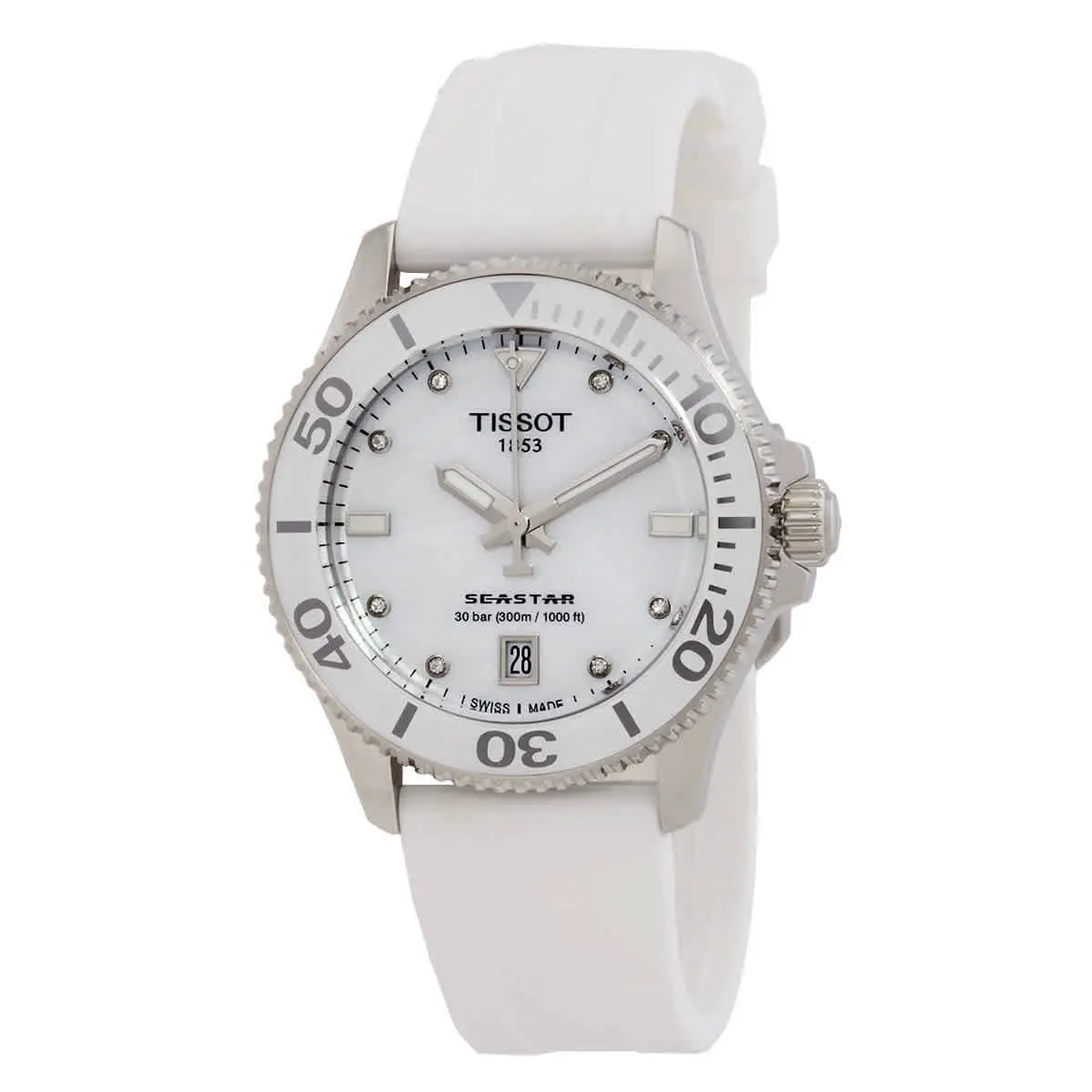 Tissot Seastar Quartz Diamond White Mop Dial Unisex Watch T120.210.17.116.00