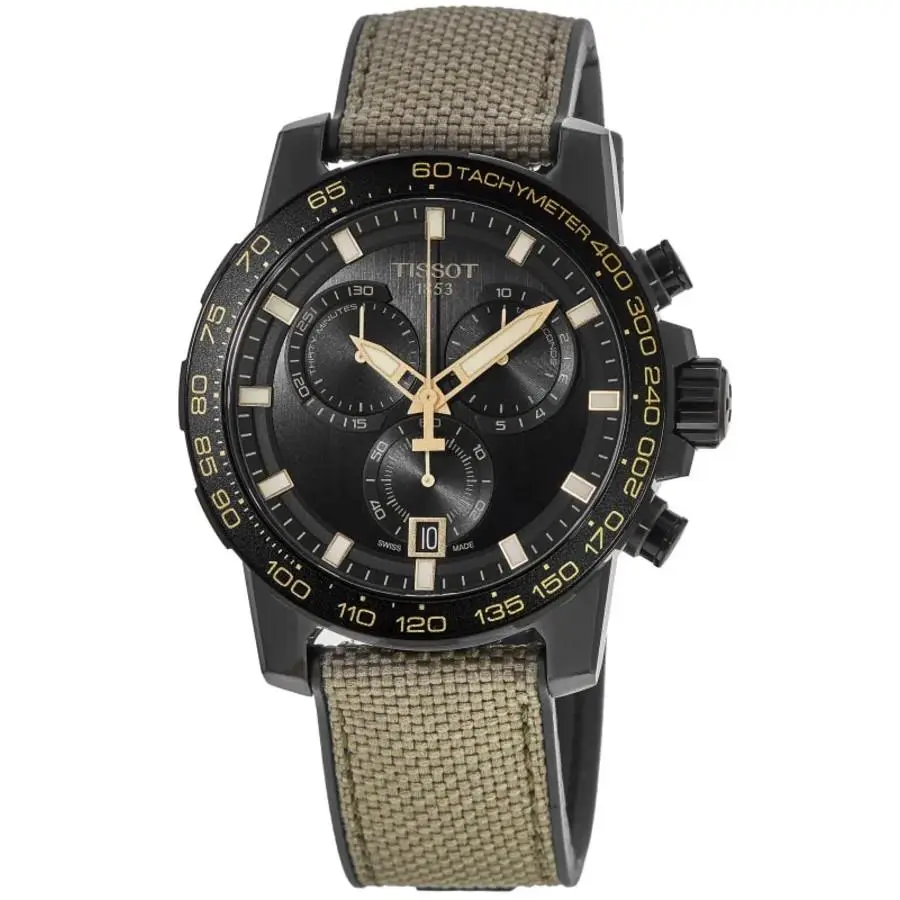 Tissot Supersport Chrono Black Dial Fabric Men`s Watch T125.617.37.051.01