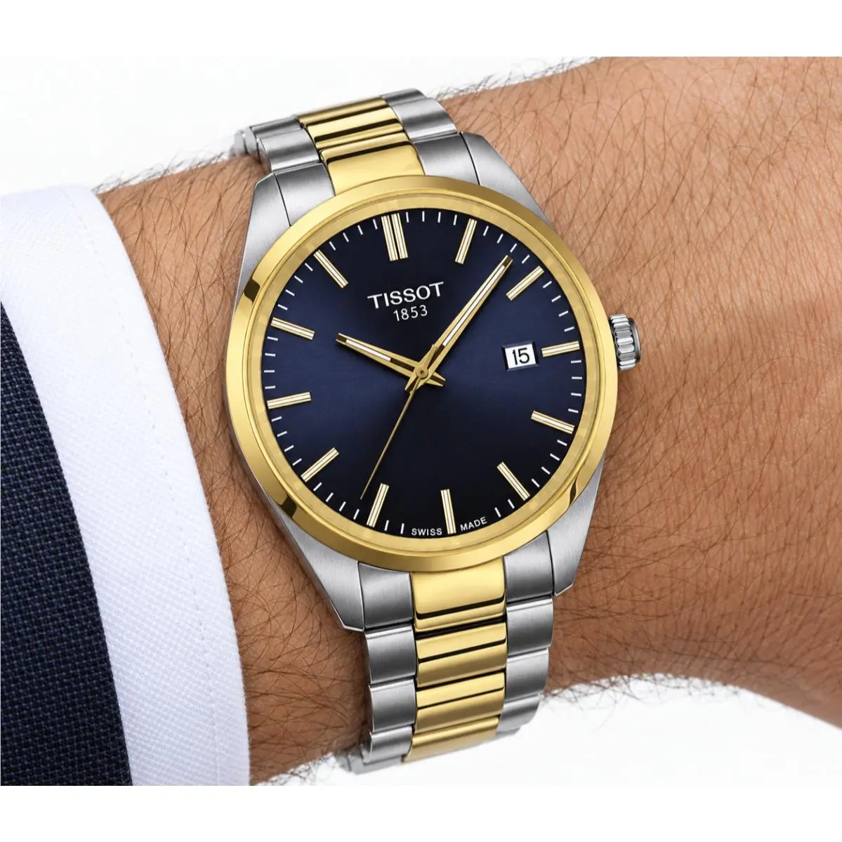 PR 100 Blue Dial Two-toned 40mm Men`s Quartz Watch T150.410.22.041.00 by Tissot