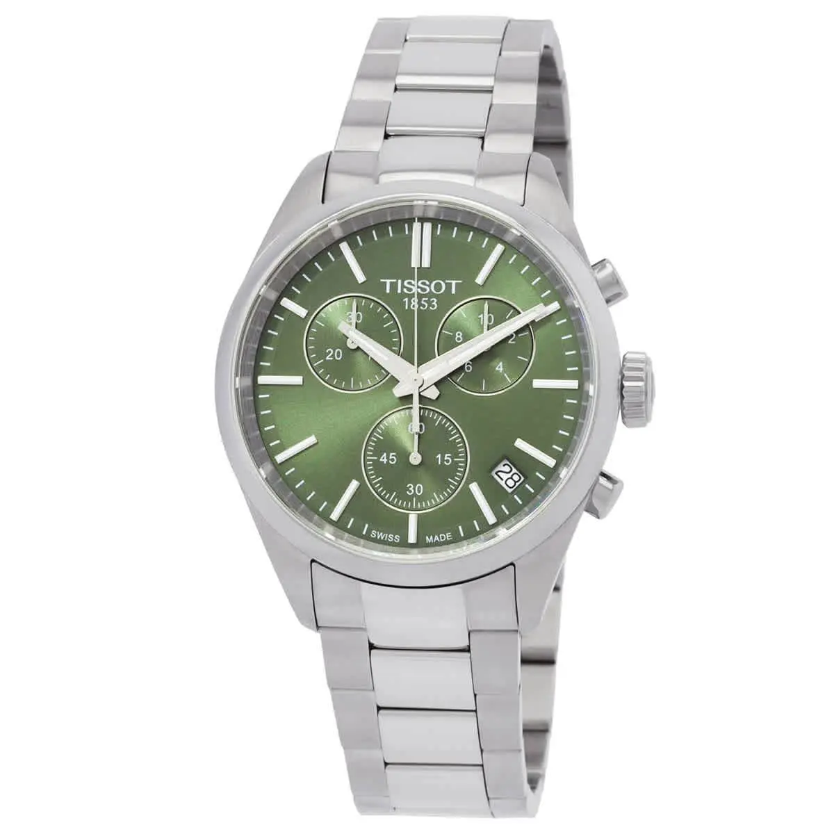 Tissot PR 100 Chronograph Quartz Green Dial Men`s Watch T150.417.11.091.00