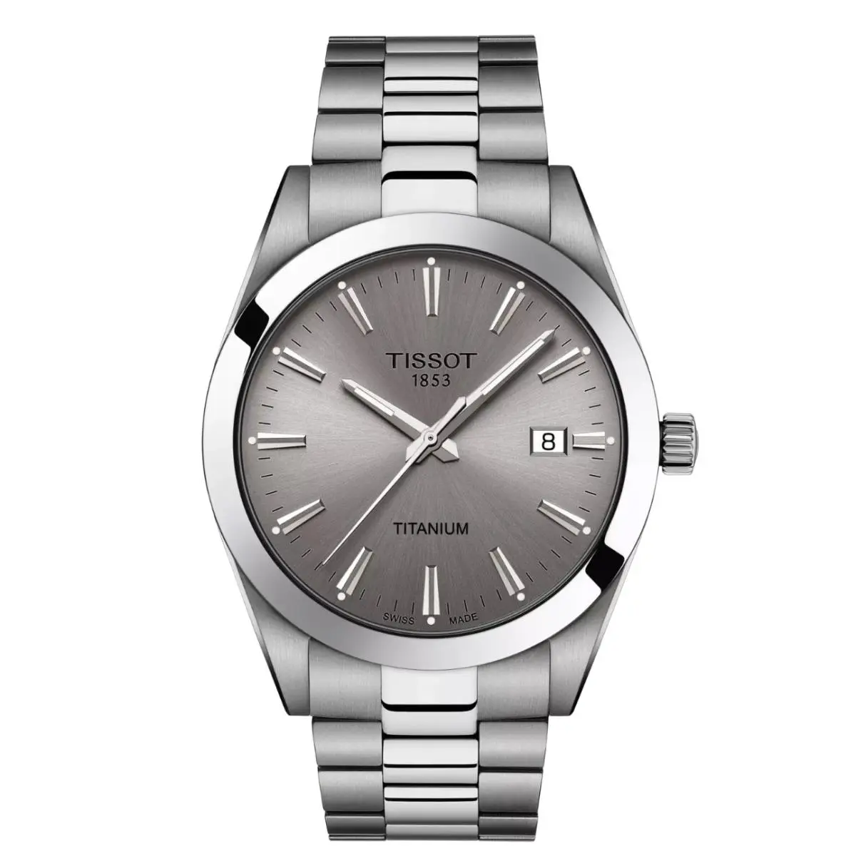 Tissot Gentleman Titanium 40MM Quartz Watch - T1274104408100 - Dial: Gray, Band: Gray, Bezel: Gray