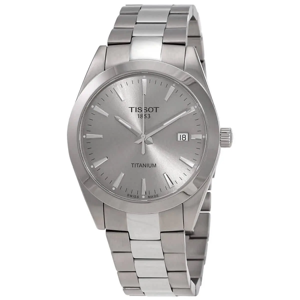 Tissot T-classic Titanium Quartz Grey Dial Men`s Watch T127.410.44.081.00 - Dial: Gray, Band: Gray, Bezel: Gray