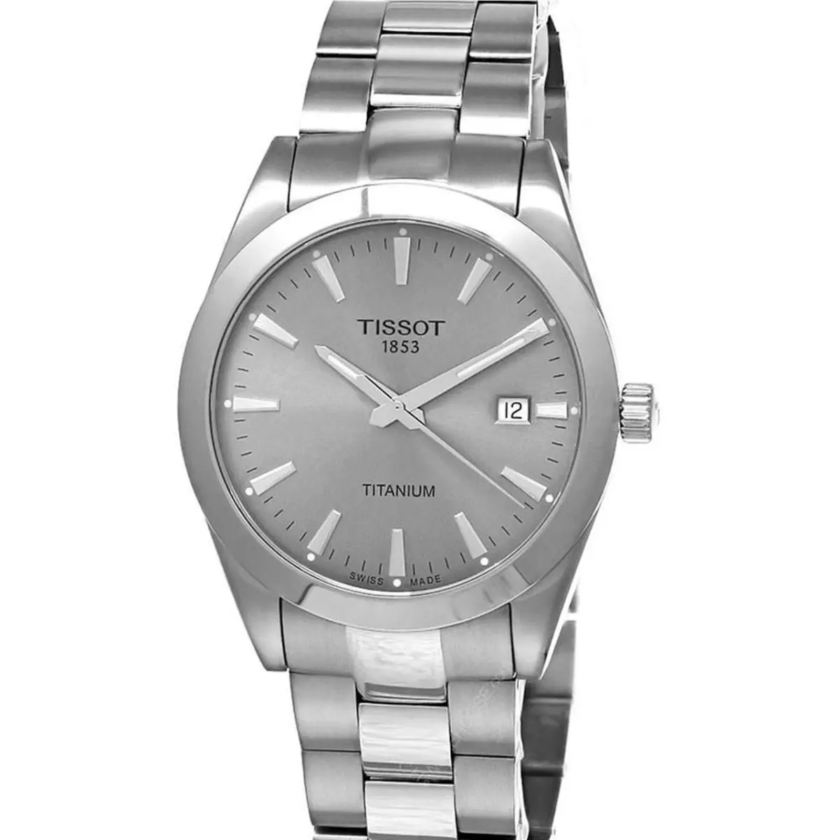 Tissot T-classic Gentleman Titanium Quartz 40MM Men`s Watch T127.410.44.081.00 - Dial: Gray, Band: Silver, Bezel: Silver