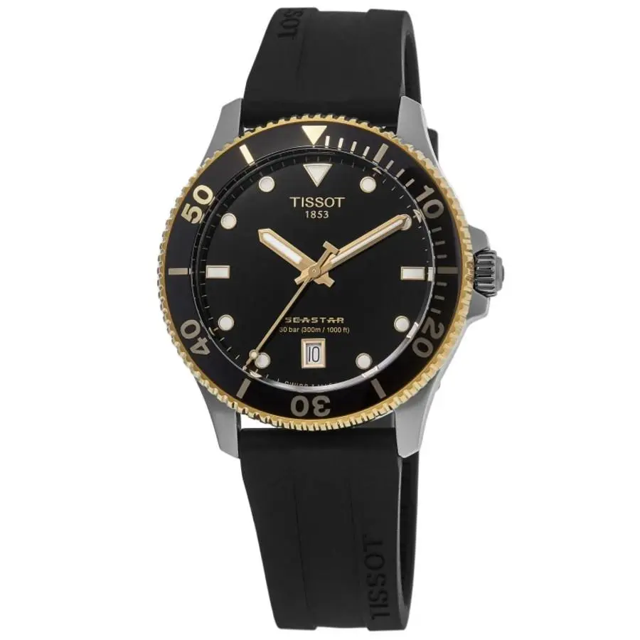 Tissot Seastar 1000 Quartz Black Dial Men`s Watch T120.410.27.051.00 - Face: Black, Dial: Black, Band: Black