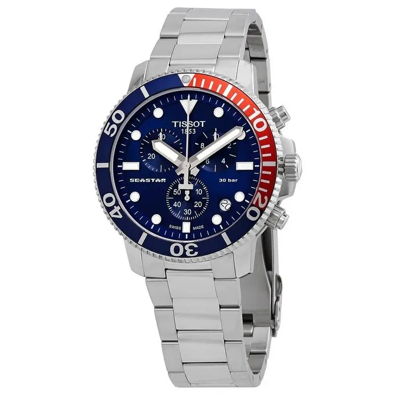 Seastar Chronograph Quartz Blue Dial Men`s Watch T120.417.11.041.03 by Tissot
