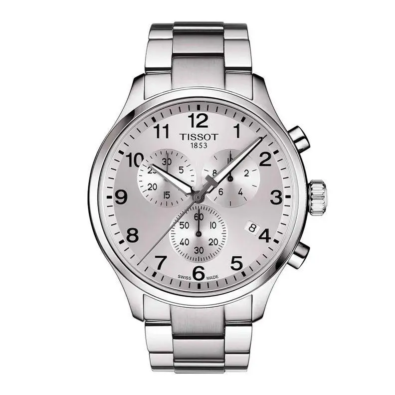 Tissot Men`s Chrono XL Classic Silver Dial Watch - T1166171103700