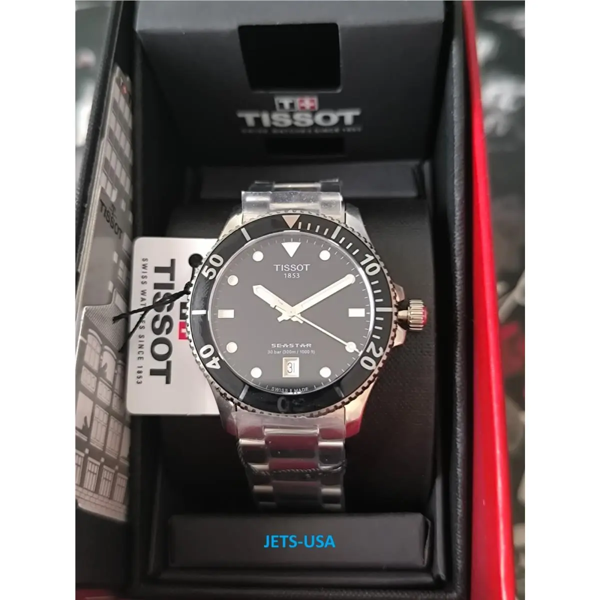 Tissot Seastar 1000 Black Dial 40mm T120.410.11.051.00 - Band: Silver