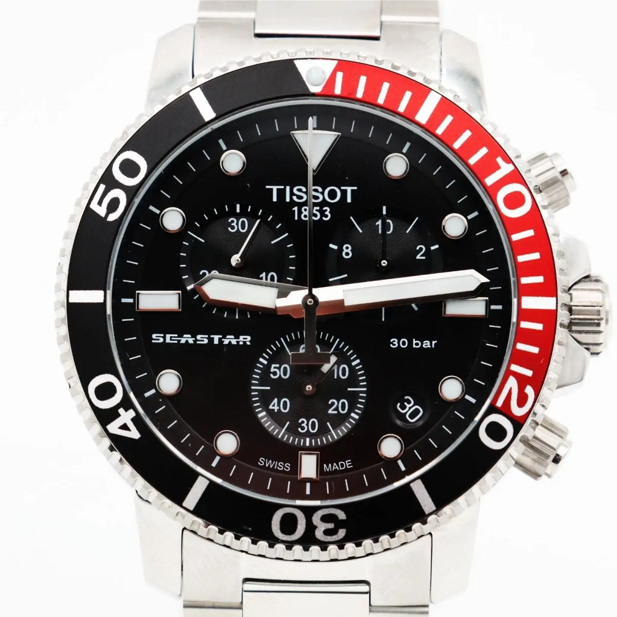 Seastar 1000 Chronograph Coke Black Quartz Watch T1204171105101 by Tissot