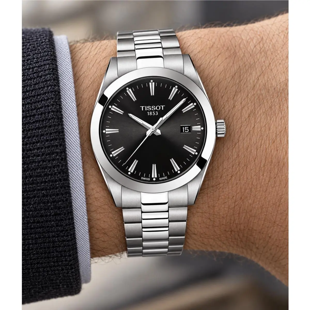 Gentleman T127.410.11.051.00 Black Dial Men`s 40mm Quartz Watch by Tissot