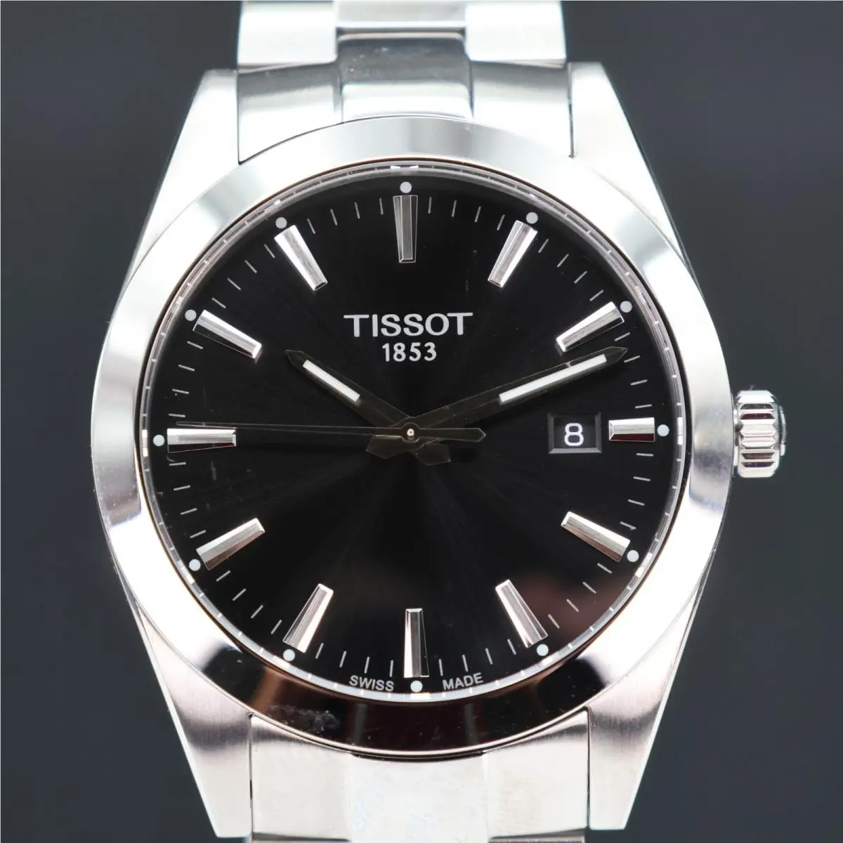 Gentleman 40mm Black Dial Quartz Stainless Steel Watch T1274101105100 by Tissot