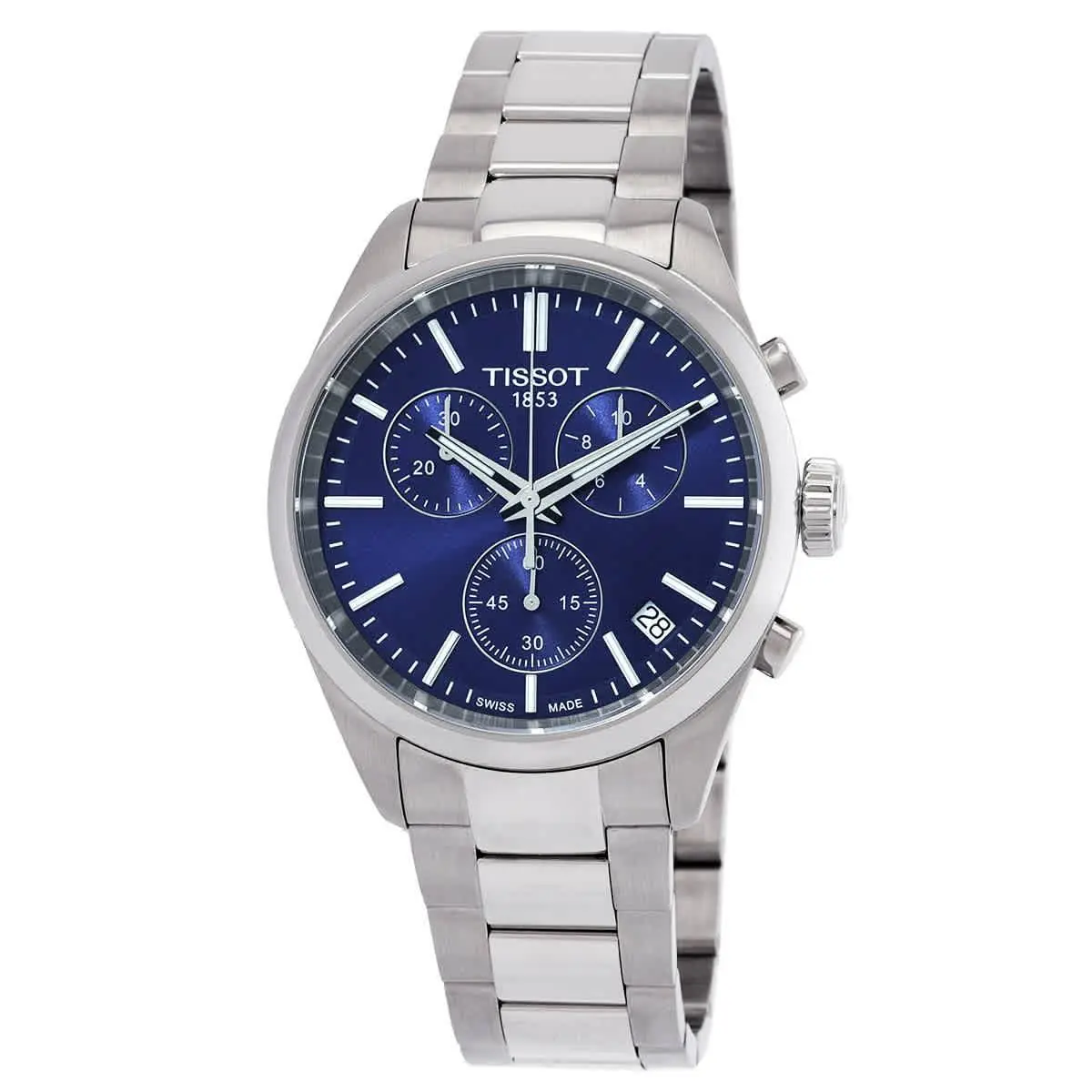 Tissot PR 100 Chronograph Quartz Blue Dial Men`s Watch T1504171104100