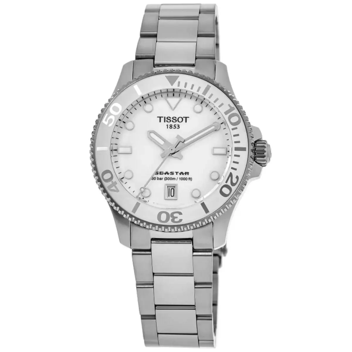 Tissot Seastar 1000 36mm White Dial Stainless Steel Watch T120.210.11.011.00
