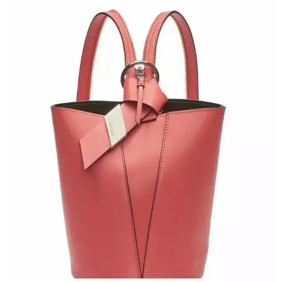 Calvin Klein Karsyn Leather Convertible Hobo Backpack - Exterior: Rose Quartz Silver