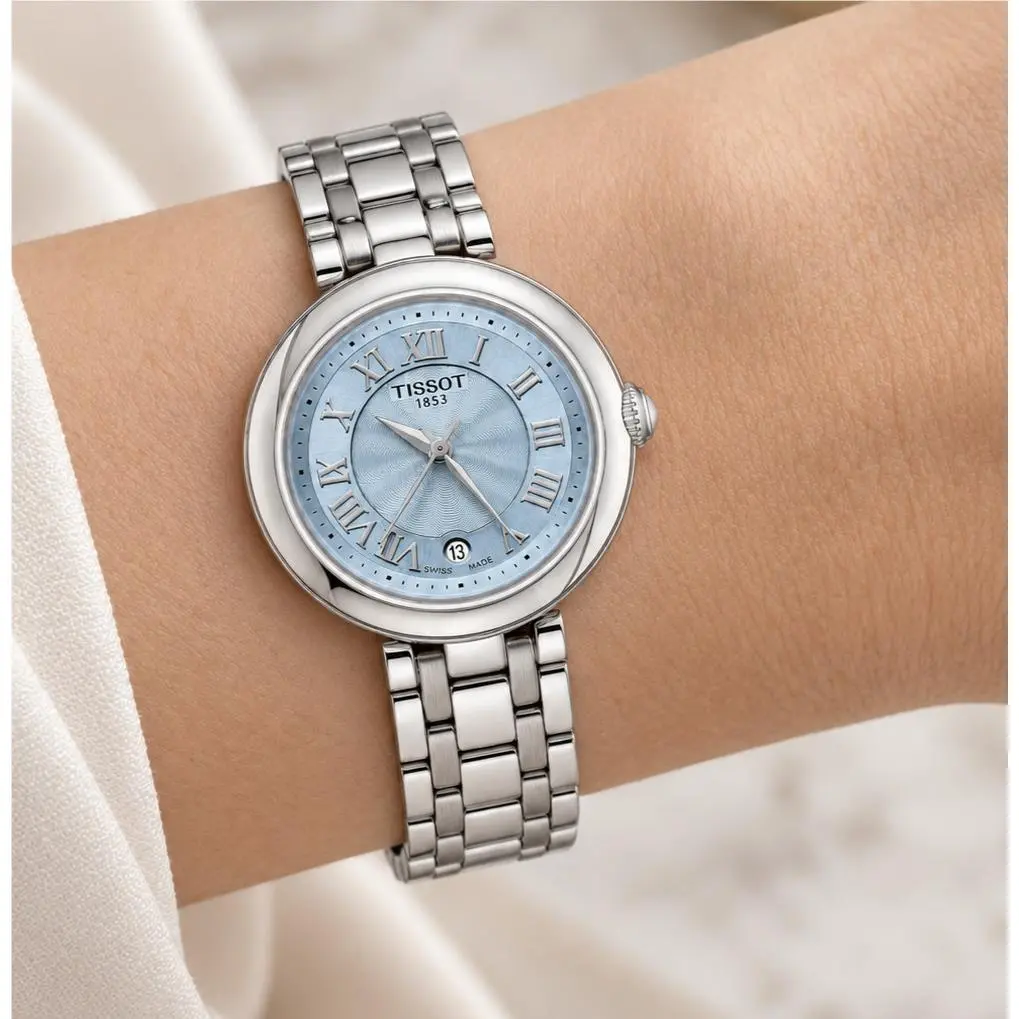 Tissot Bellissima Small Lady Quartz Watch 26mm - T126.010.11.133.00 - Dial: Blue, Band: Silver, Bezel: Silver