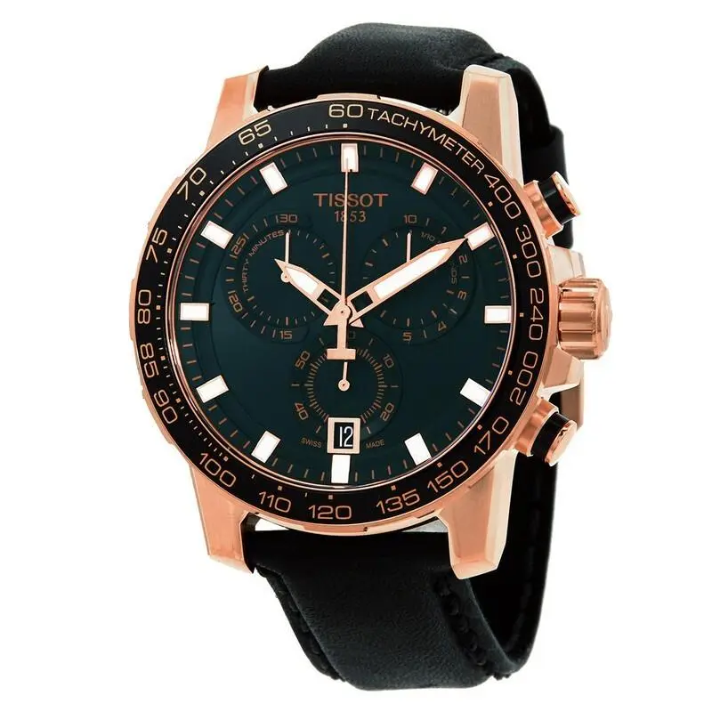 Tissot Supersport 45.5mm Black Dial Rose Gold Case Chrono T125.617.33.051.00