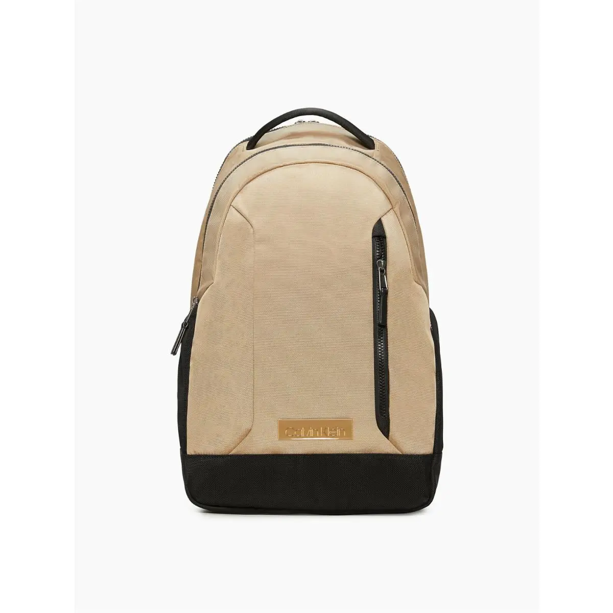Calvin Klein Casual Nylon Double Zip Backpack Beige