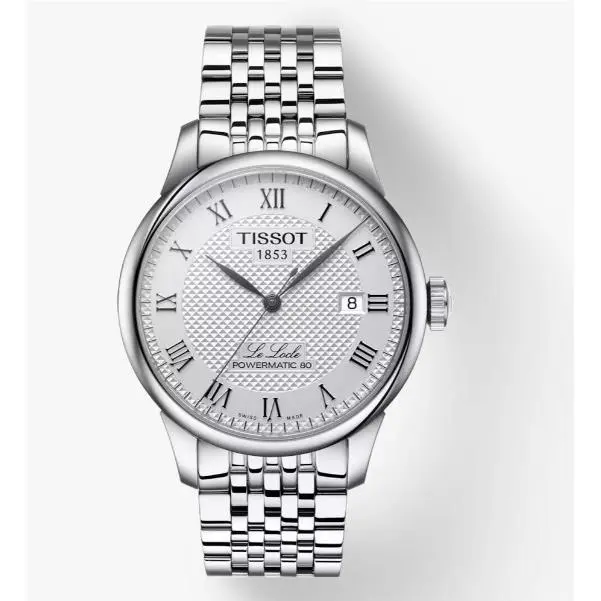 Tissot Le Locle Powermatic 80 T Classic Collection Men`s Watch T0064071103300 - Dial: Silver, Band: Gray, Silver, Bezel: Silver