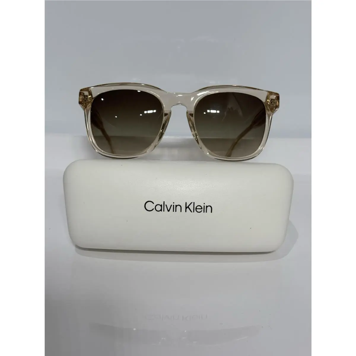 Calvin Klein CK4326SA 601 Crystal Brown Acetate Brown Gradient Sunglasses 54mm