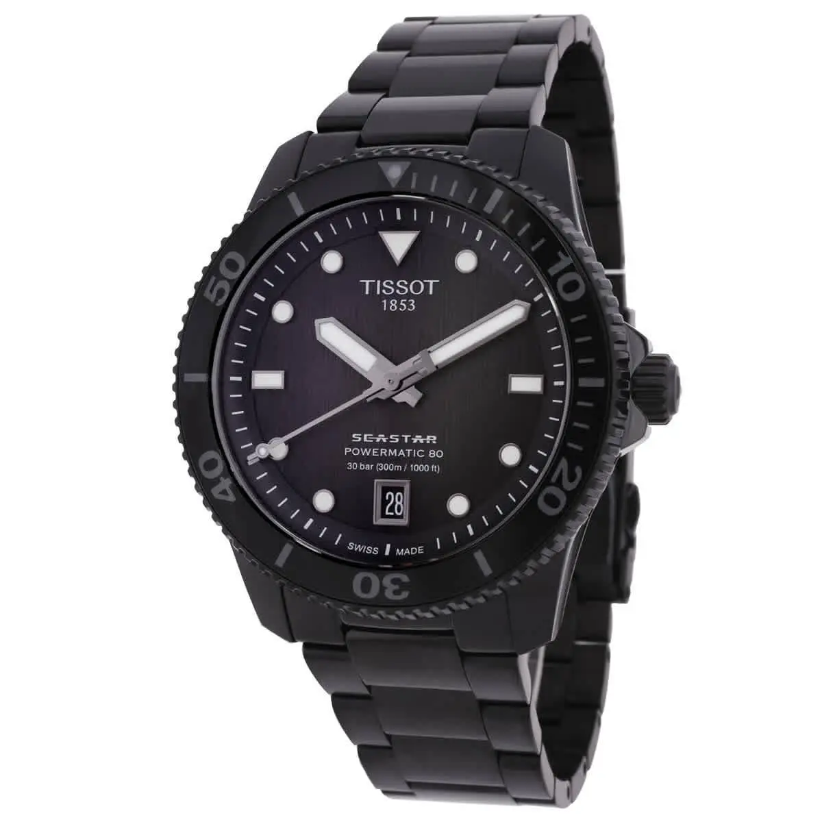 Tissot Seastar 1000 Automatic Graded Grey-black Dial Watch T1208073305100