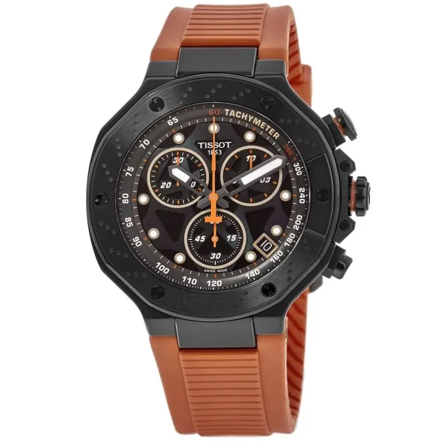 Tissot T-race Chronograph Black Dial Orange Men`s Watch T141.417.37.051.02