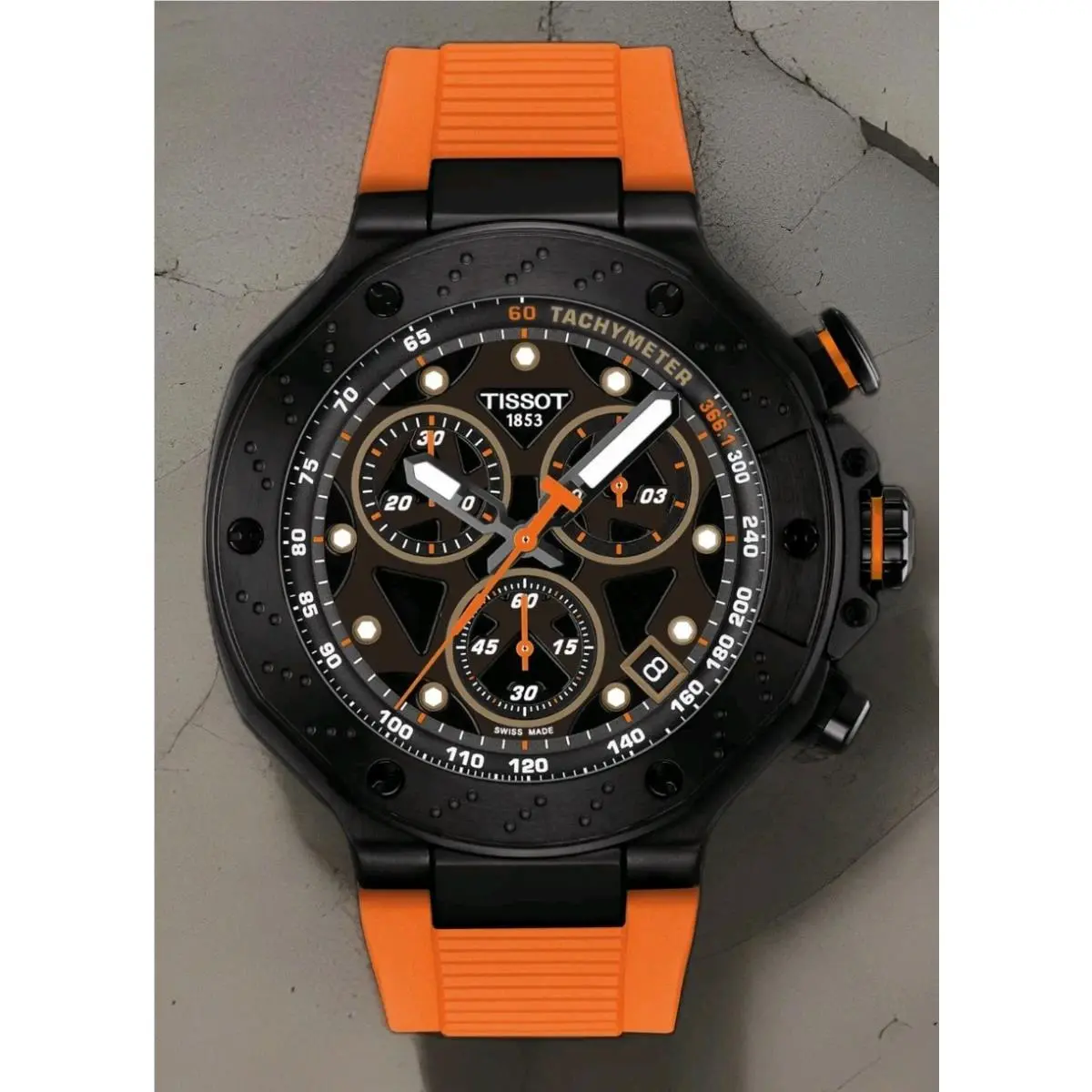 Tissot T-race Chronograph Black Dial Orange Men`s Watch T141.417.37.051.02