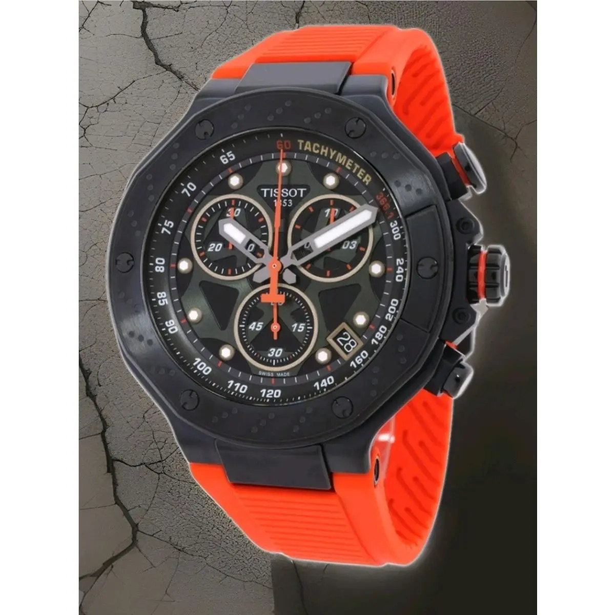 Tissot T-race Chronograph Black Dial Orange Men`s Watch T141.417.37.051.02